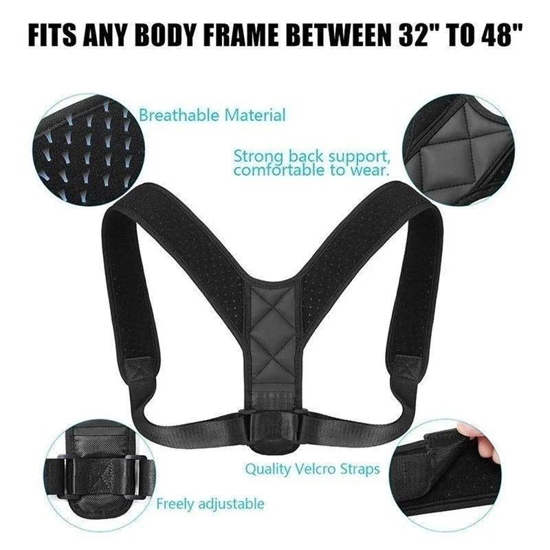 Back Posture Correction Belt Hunchback Prevention Correction of Sitting Posture Unisex Breathable Body Shaping