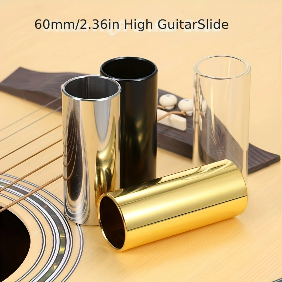 Miwayer Slider 60MM High Guitar Slide Bar Stainless Steel Metal/Glass Finger Slides Ukulele String Instruments Guitar Accessorie
