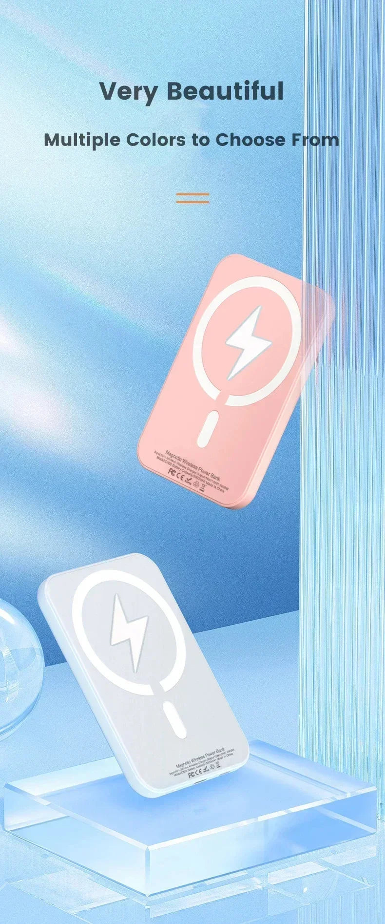 New 50000mAh Magnetic Wireless Power Bank for iPhone 12 13 14 15 Pro Max Portable Charger External Auxiliary Battery Pack