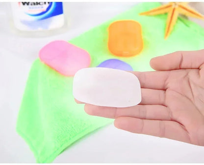 Outdoor travel disposable soap tablet box soap paper Portable hand washing tablet Small soap tablet mini soap sheet