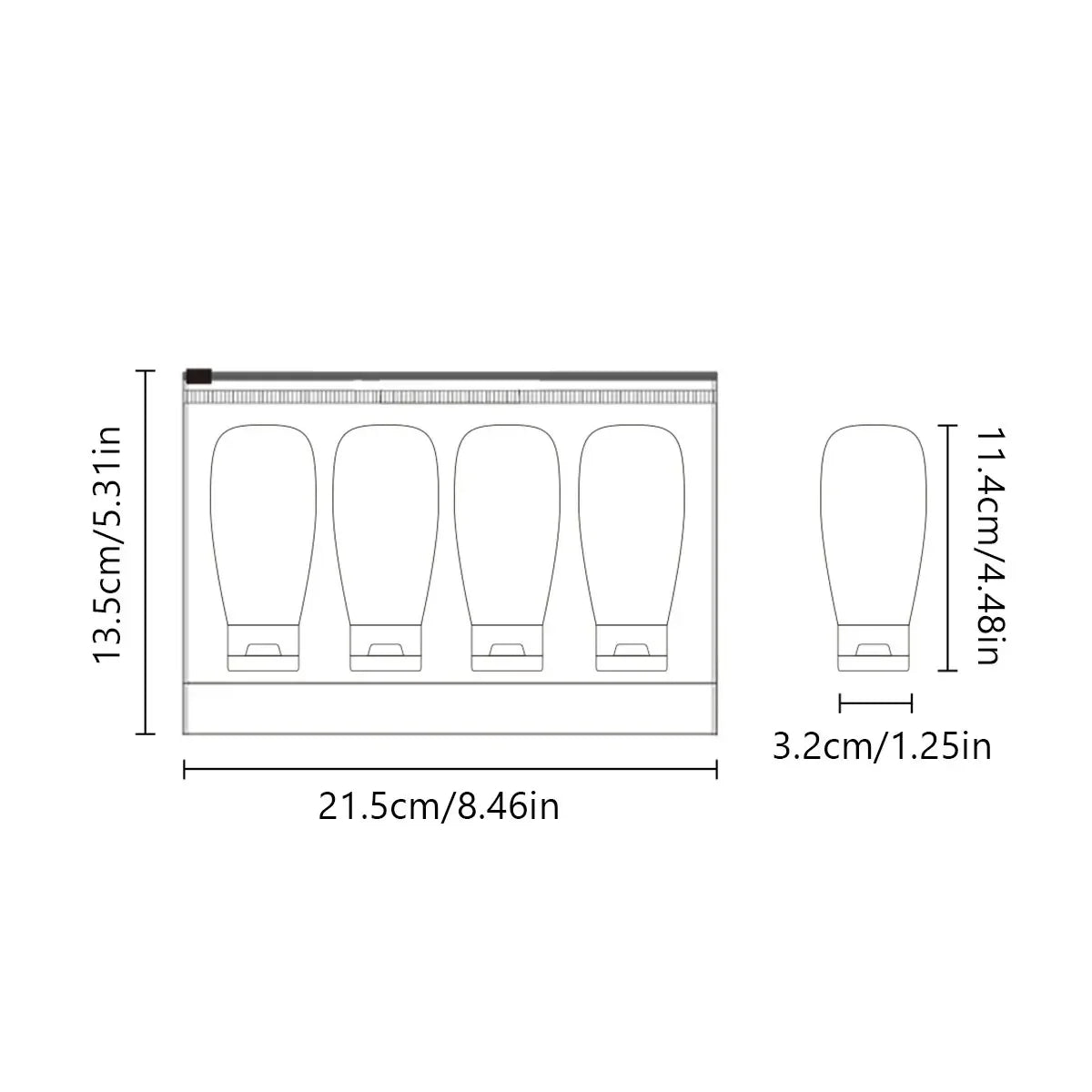 4-Piece Silicone Leak-Proof Travel Bottle for Business Trip Portable Refillable Squeezable Container for Toiletries Lotion