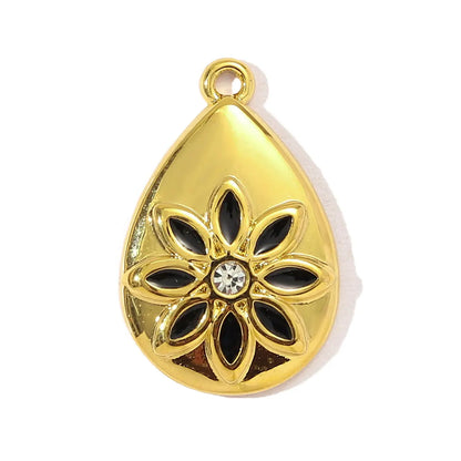 3pcs/Lot Sweet Gradient Enamel Rose Stainless Steel Diy Charm Women Rainbow Flower Waterdrop Necklace Pendant Love Heart Jewelry