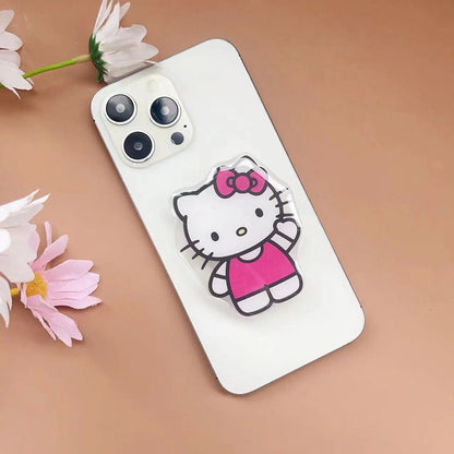 Sanrio Hello Kitty Phone Socket Holder Kawaii Anime Finger Grip Bracket For Iphones Desktop Holder Back Sticker Gift