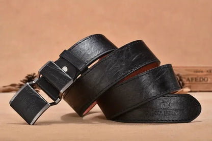 Men's Business Belt Smooth Buckle Leisure Belt Jeans Belt Suit Pants Belt