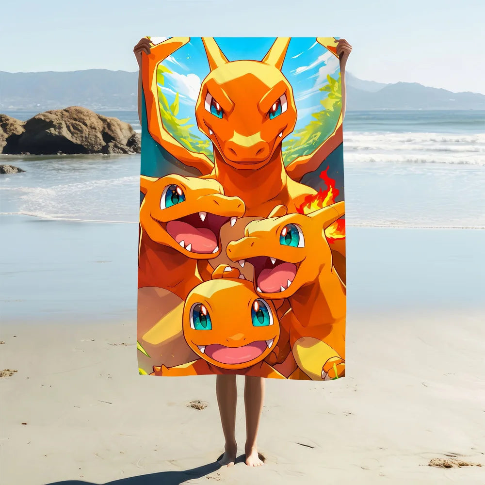 Towel Beach C-Charmander MNS P-PokemonS-ES Quick Dry Pool Camping Towels Travel Soft Gift Gym Shower Sports