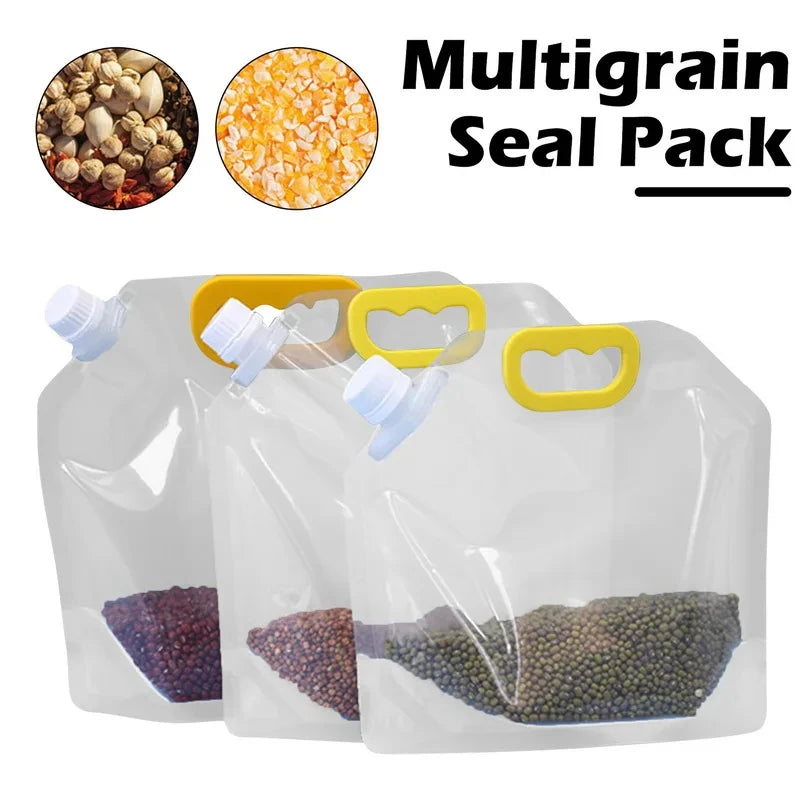 Reusable Grain Storage Bag Portable Rice Sealed Bag  Kitchen Moisture-Proof Insect-Proof Organizer Food-Grade Bags