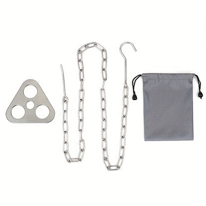 Portable Camping Gear and Equipment  Detachable Outdoor Barbecue Tripod Hanging Rack  Campfire Cooking Accessories Set