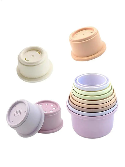 Stacking Cups Toy Small Animal Stacking Cups Multi Colored Reusable Small Animals Puzzle Toys Snack Cups Pet Accessories