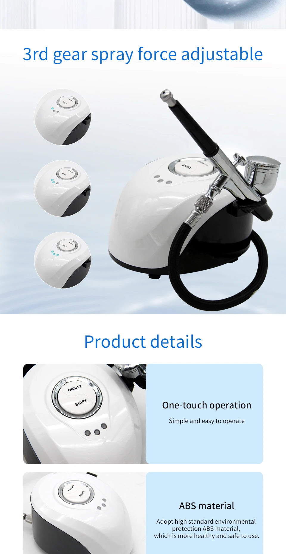 Portable Airbrush Skin Care Beauty Tool With Compressor Air Brush Nail Art Paint Facial Cleansing Rejuvenating Moisturizing