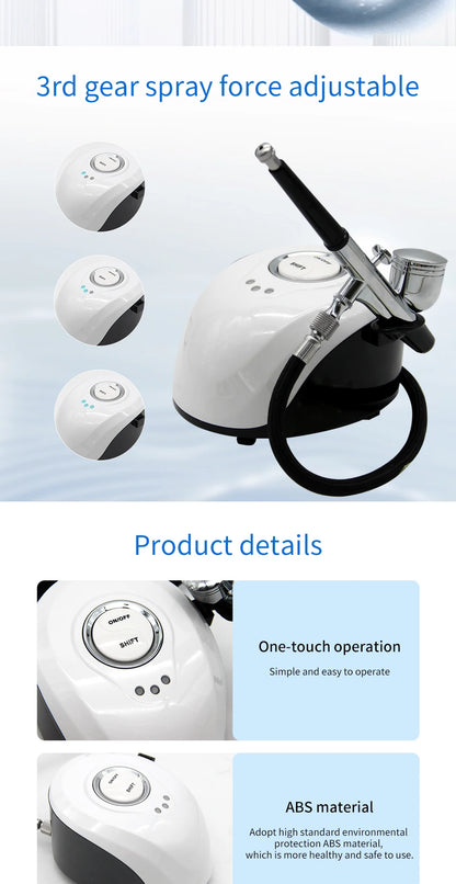 Portable Airbrush Skin Care Beauty Tool With Compressor Air Brush Nail Art Paint Facial Cleansing Rejuvenating Moisturizing