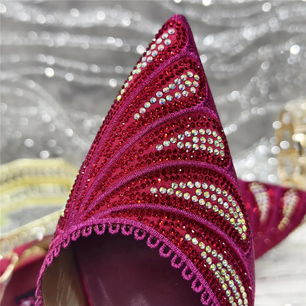 High Quality African Wedding Shoes Summer Sandals for Wedding 2025 Sexy Pumps Rhinestone Fashion Women Wedding Shoes