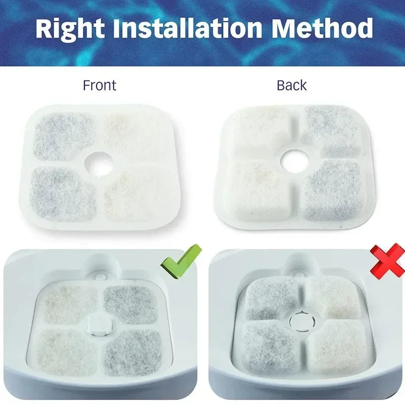 6pcs/12pcs Pet Water Fountain Replacement Filters Cat Water Drinking Fountain Triple Filtration System for PIXI Water Dispenser