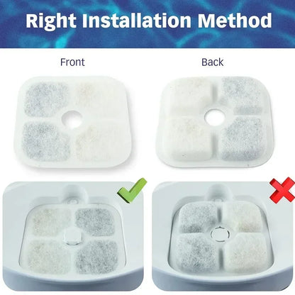 6pcs/12pcs Pet Water Fountain Replacement Filters Cat Water Drinking Fountain Triple Filtration System for PIXI Water Dispenser