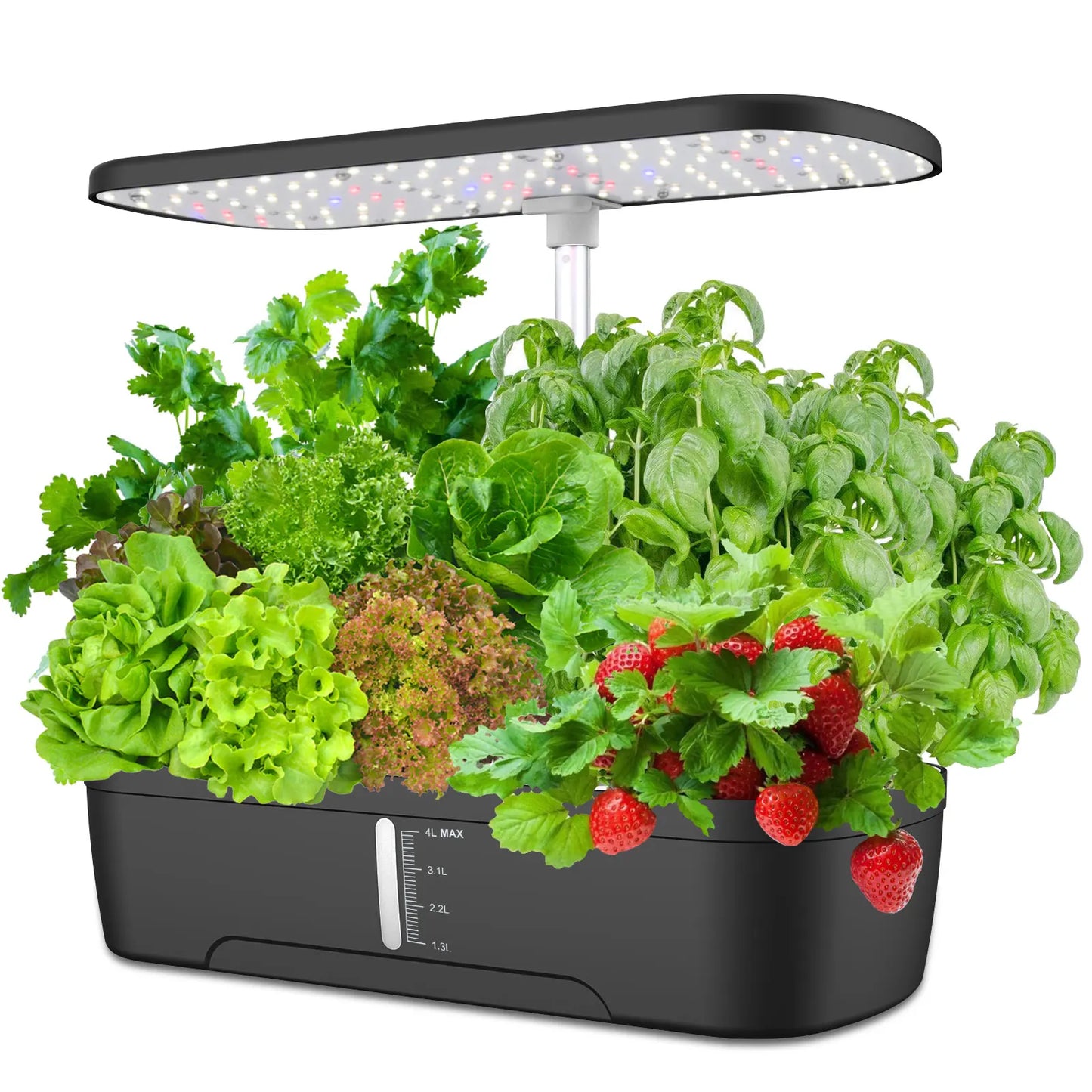 Smart Indoor Hydroponic Garden With 12 Pods, 24W LED Grow Light, Automatic Watering System For Herbs Vegetables Flower Growing