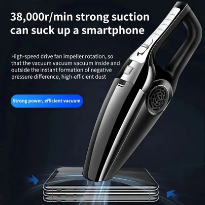 Wired handheld car vacuum cleaner, high suction portable car vacuum cleaner, suitable for light cleaning in cars/offices/homes