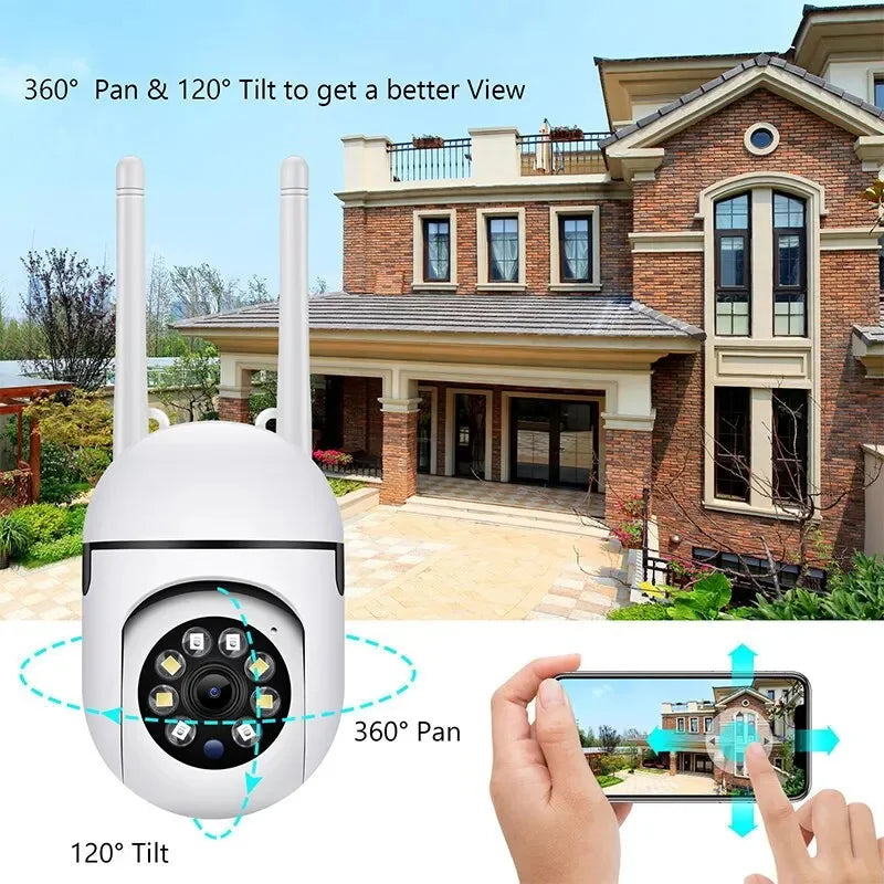Home Security Camera 1080P HD Camera Surveillance Camera Night Vision Motion Detection Siren WiFi Remote Two-Way Audio Waterproo