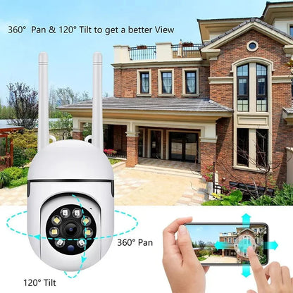 Home Security Camera 1080P HD Camera Surveillance Camera Night Vision Motion Detection Siren WiFi Remote Two-Way Audio Waterproo
