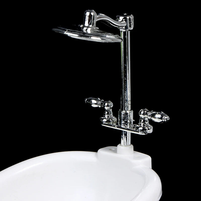 Dollhouse Miniatures Bathtub Furniture Bathroom Accessories Kids Pretend Toy