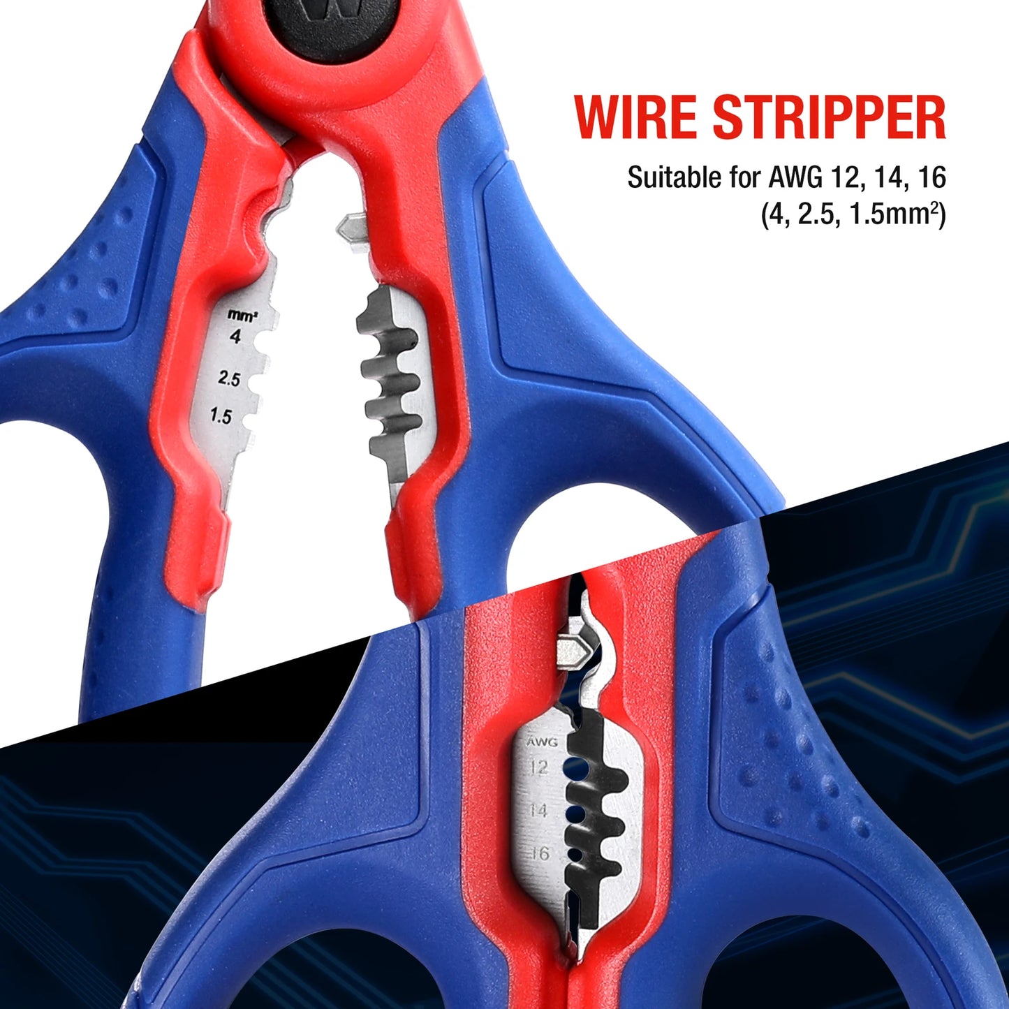 WORKPRO Electrician Scissors Wire Stripper Hand Tool Wire Stripper Wire Cable Cutter Plumbing Electrical Cable Stripper Wire
