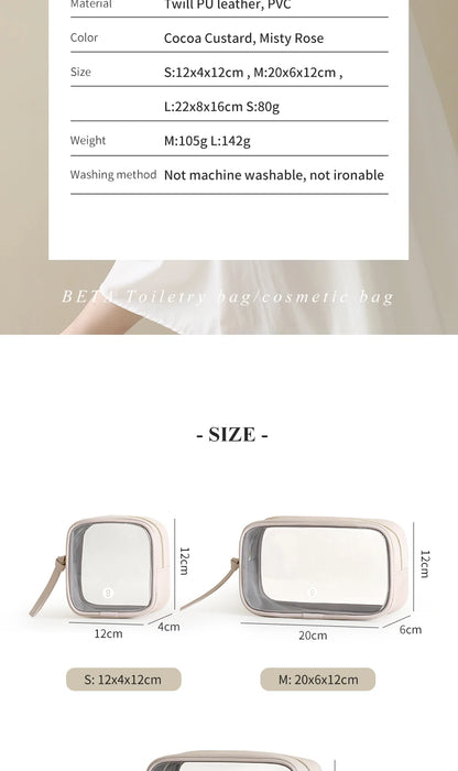 Tianzong Toiletry Bag Portable Travel Business Trip Cosmetics Cosmetics Bag Waterproof Transparent Cosmetic Bag