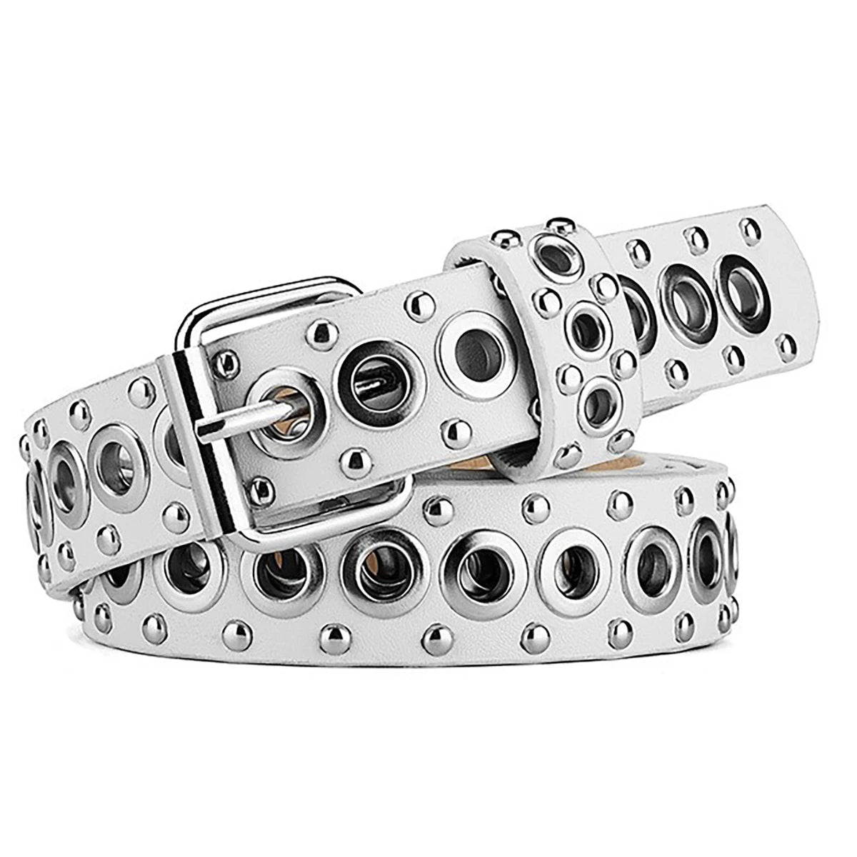 Women's Belt Trend Rivet Thin Belt Men's Belt Punk Hip Hop Rock Y2K Style Belt Jeans Belt Soft PU Leather Belt