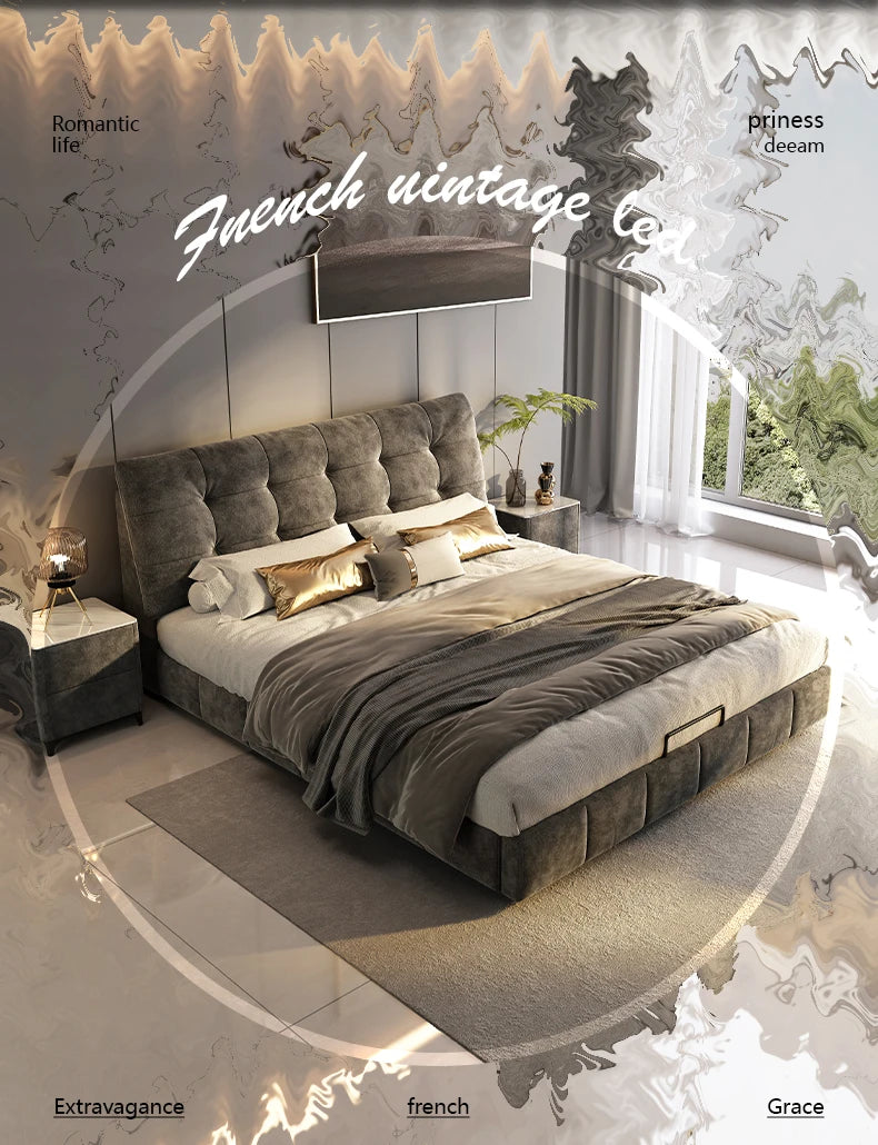 King Size Queen Double Beds Base Frame With Head Board Luxury Daybed Full Size 180x200 Double Bed Twin Home Bedroom Furniture