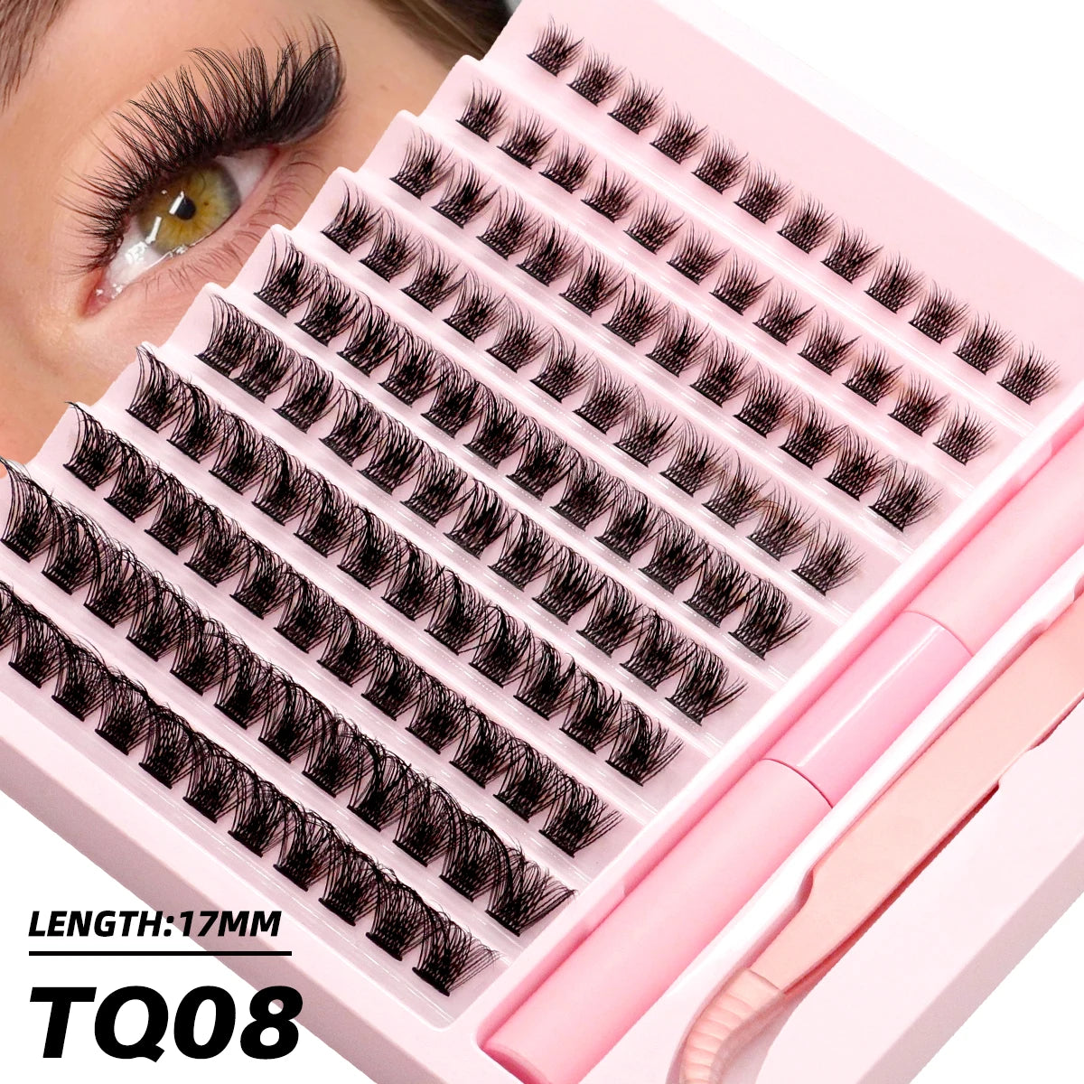 Diy Lash Extension Kit Cluster Eyelash Extension Kit Individual Lashes Kit Lash Bond and Seal Lash Glue and Lash Tweezers Makeup