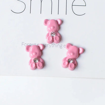 5pcs Cute Pink Series Cartoon Resin Flatback Cabochons for Diy Jewelry Making Handmade Crafts Materials