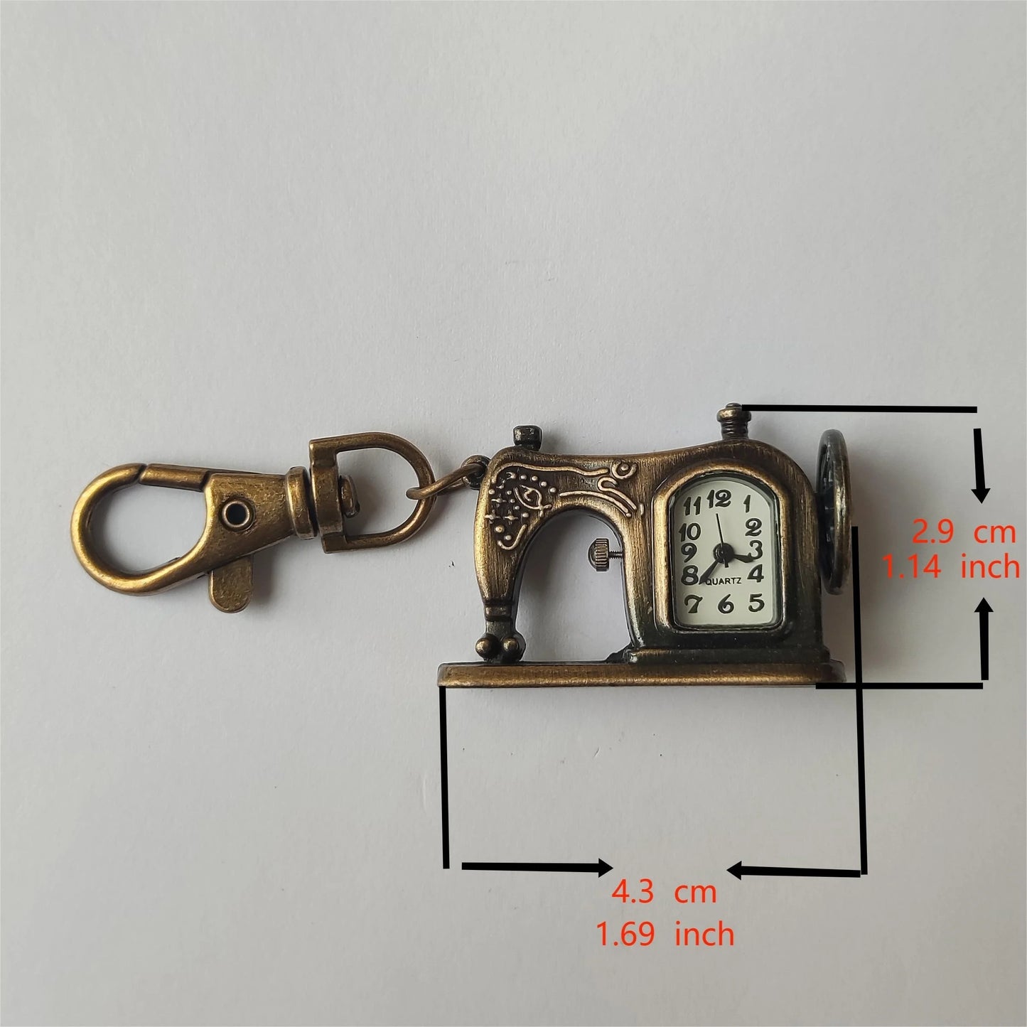 1PC Vintage Necklace Watch Clothes Car Pocket Watch Sewing Machine Quartz Pocket Watch Small Wall Watch Keychain Watch