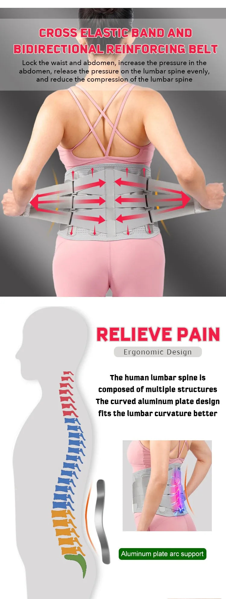 Back Brace for Lower Back Pain Relief - Breathable Back Brace Support Belt , Lower Back Brace for Herniated Disc, Sciatica