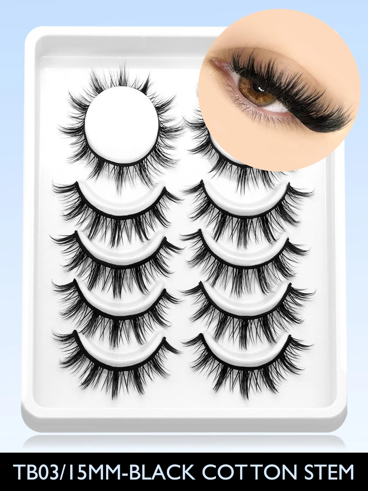 GROINNEYA Cat Eye Lashes Natural Look Mink Eyelashes Natural Look Faux Mink Wispy Soft Natural Clear Band Lashes Makeup