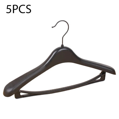 5Pcs Wide Shoulder Plastic Clothing Hanger,Suit Clothes Hanger Seamless Coat Drying Racks ,Wardrobe Room Storage Organizer