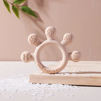 Silicone Baby Teether Toys 0-12Month Food Grade Toddlers Anxiety Teething Ring Sensory Toys Silicone Animal Soothing Accessories