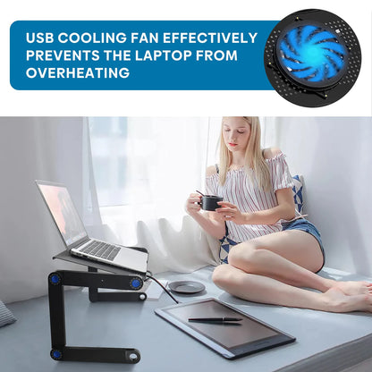 Laptop Table Stand and Lap Desk Adjustable Riser Portable with Mouse Pad Aluminum Laptop Cooling Holder desk for bed desktop