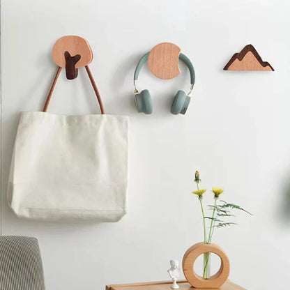 1pcs Animal Wooden Hooks Cute Room Decor Hook Wall Keychain Coat Hook Home Door Wood Hook Hanger Kitchen Accessories Gadget