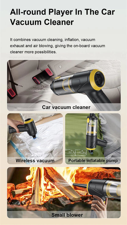 Car Vacuum Cleaner 12000PA Portable Vacuum Cleaner Strong Suction Handheld Vacuum Cleaner Wireless Vacuum Cleaner for Car Home