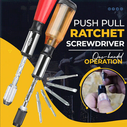 Push Pull Ratchet Screwdriver Set 6 in 1 Screw Driver Bit Multifunctional Tools