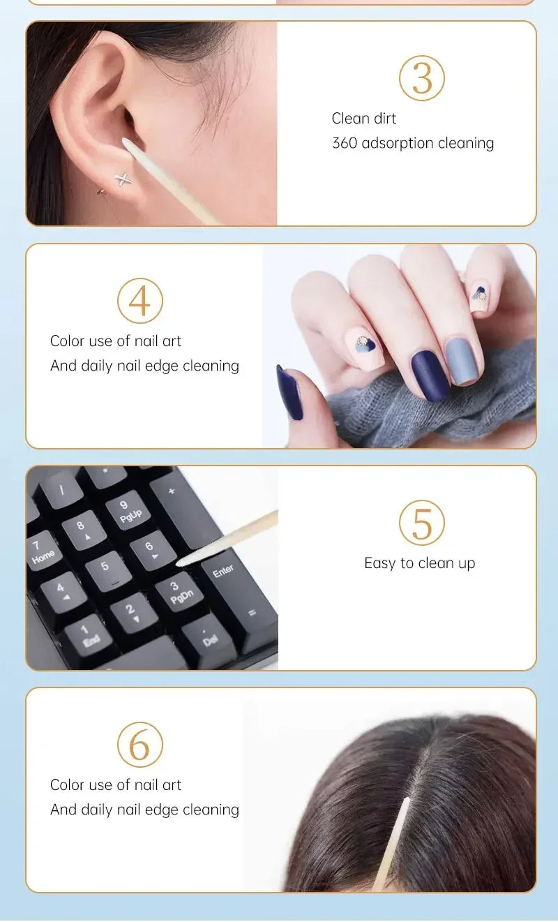 Cotton swab Disposable tattoo tip Cotton swab tip Wooden single head wooden swab small cotton swabEyeliner guard Raw cotton swab