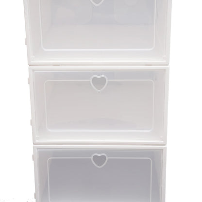 20Pcs Foldable Shoe Storage Boxes with Lids Transparent Stackable Containers Drawer Style PP Plastic Shoe Organizers