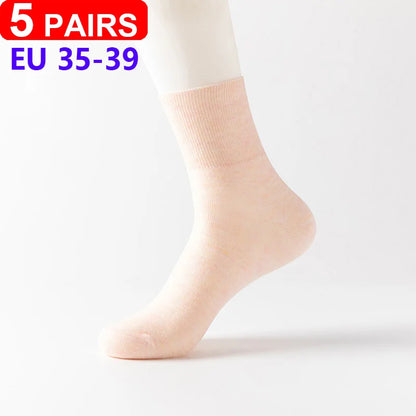 5Pairs Comfortable and Supportive Diabetic Socks for Men and Women Moisture wicking Cotton Fabric Non-binding Top Business Socks