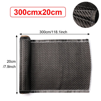 3K 200gsm0.2mm 30/60/150/300cm Thickness Carbon Fiber Cloth Plain Carbon Fabric For Commercial Car Part Sport Equipment