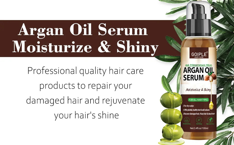 100ml Natural Argan Oil Hair Serum Repair Strengthening Moisturize Shiny Hair Healthy Scalps Treatment Care Conditioner