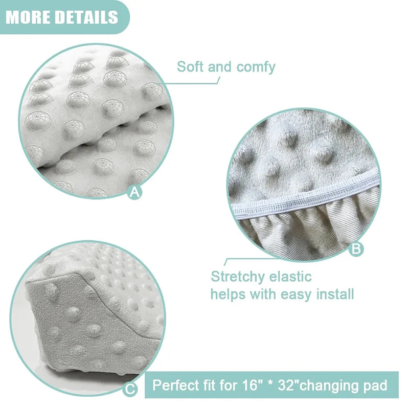 Soft Reusable Changing Pad Cover Minky Dot Foldable Travel Baby Breathable Diaper Pad Sheets Cover