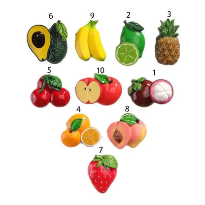 3D 3D Fruit Refrigerator Stickers Magnetic Cartoon Simulated Fruit Magnetic Stickers Cute Fruit Design Resin Food Toys