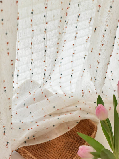 Rainbow little dessert hemp girl room curtain window curtain advanced sense curtain gauze curtain dust-proof polyester curtain