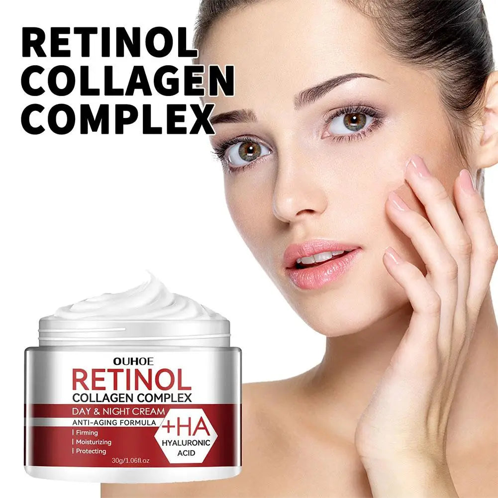 30g Retinol Face Cream Moisturizing Hyaluronic Acid Facial Cream Skincare Face Creams Collagen Bouncy Pearl Cream