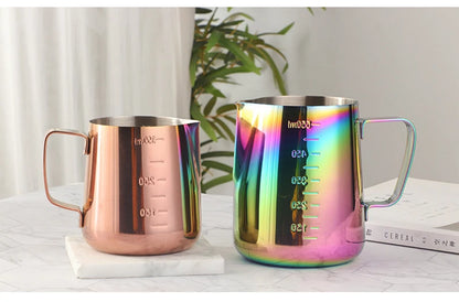 350/550ML Coffee Latte Milk Frothing Jug Milk Frother Pitcher Stainless Steel Jug Espresso Barista Pitcher Milk Pot With Scale
