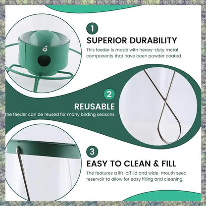 WON Droll Yankees Squirrel-Proof Wild Bird Feeder Outdoor Patio Wrought Iron Hanging Bird Feeder