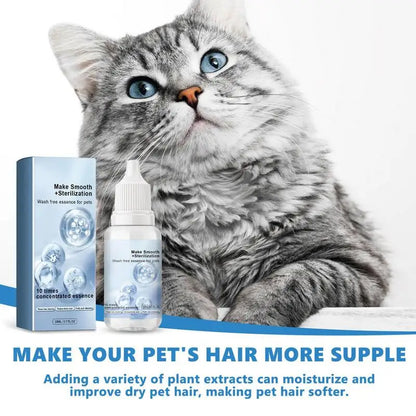 Pet Dry Cleaning Essence 20ml Portable Waterless Cat Oil Odor Eliminator Serum For Home Pet Essence Deodorizing