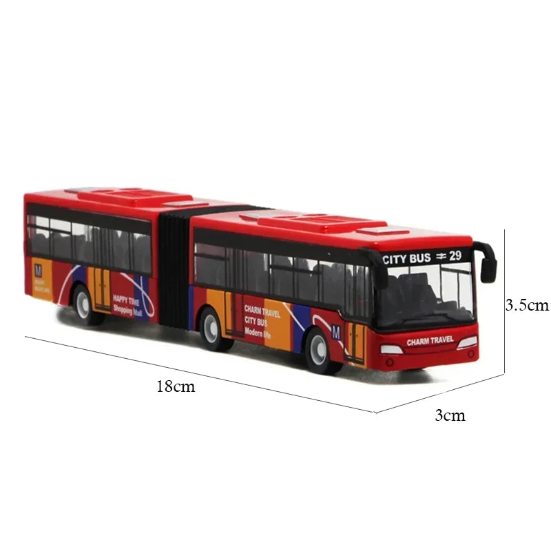 15CM Alloy Simulation Bus Car Model Children's Toy Pull Back Bus Inertia City Car Early Education Toy for Boy Girl Birthday Gift